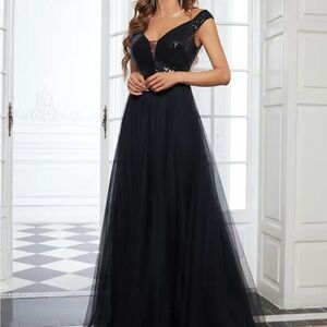 Ever Pretty Elegant Black Evening Gown